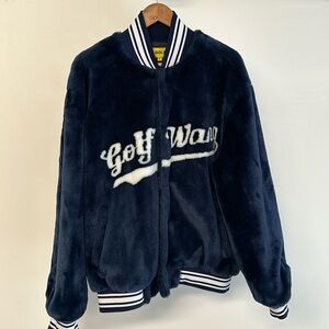 GOLF LE FLEUR FAUX FUR BASEBALL JACKET